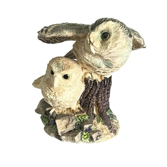 Lot Of 4 Vintage 90s Hamilton Collection By Russell Willis Owl Figurines Rustic - Picture 6 of 11